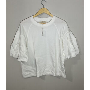 Madewell White Puff Sleeve Short Sleeve Tee